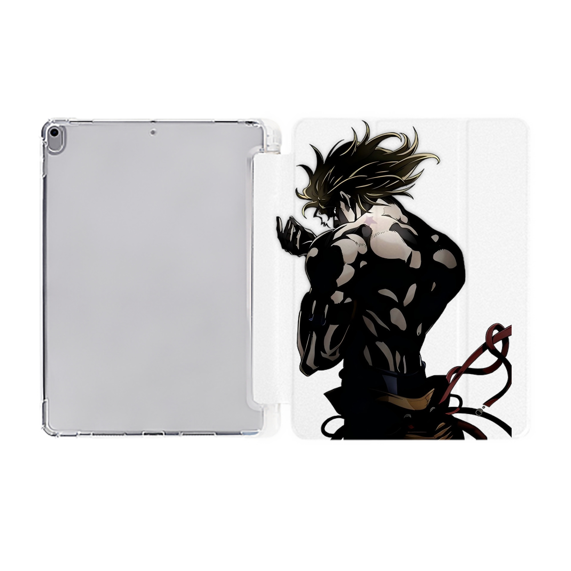 （画像用） ジョジョの奇妙な冒険 ディオ?ブランドー JoJo's Bizarre Adventure Dio Brando IPad ケース ペン収納付き 三つ折りスタンド PUレザー×シリコン 対応機種9.5/10.5/10.9インチ